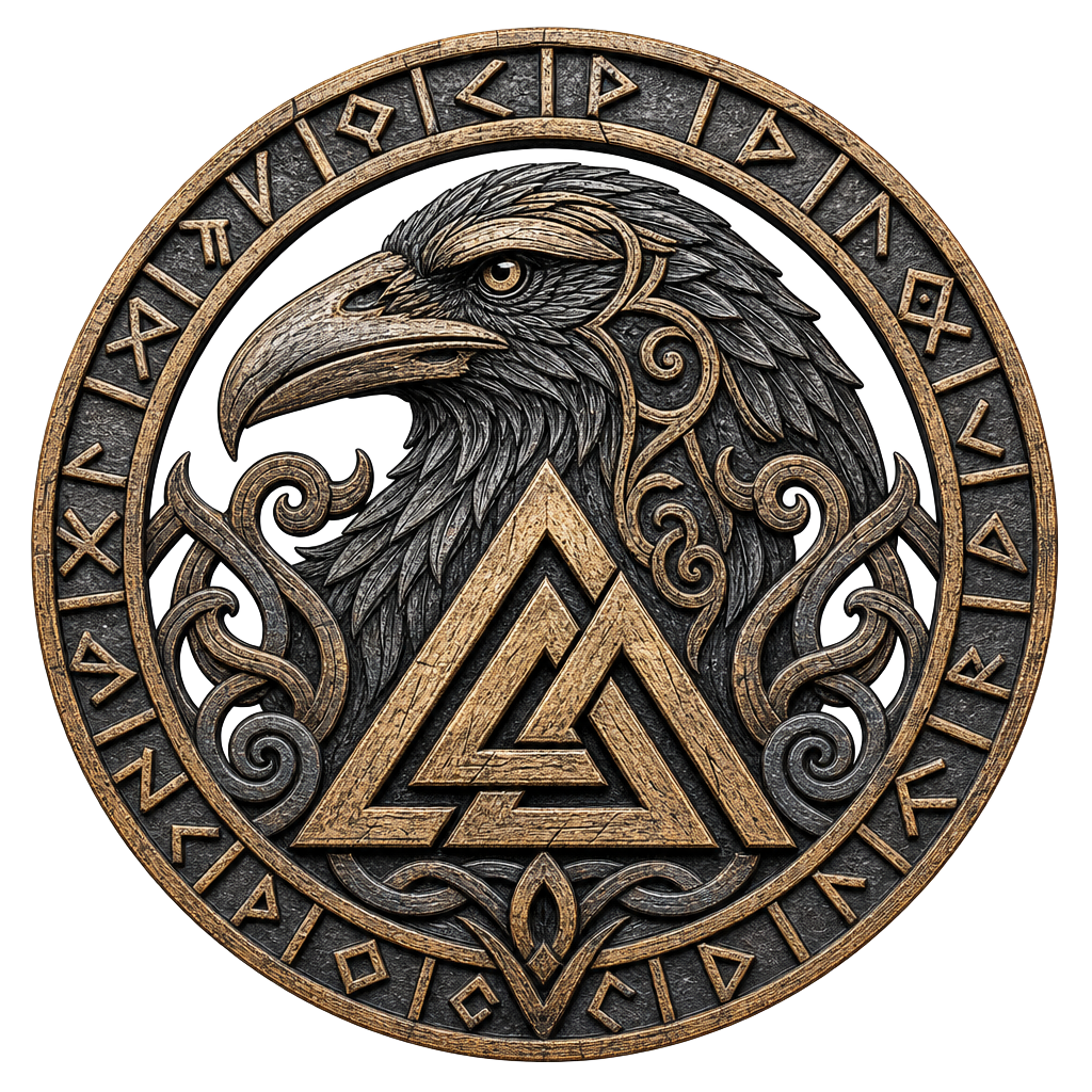 Ph03niX raven and valknut emblem